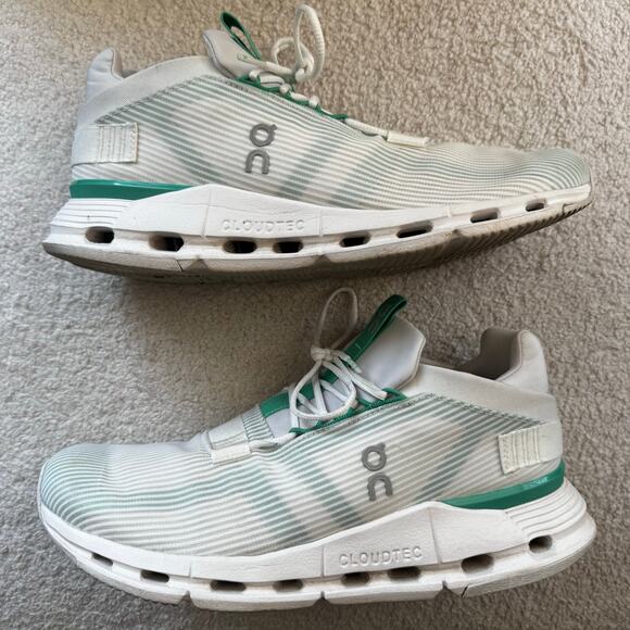 On Cloudnova Void Undyed White / Mint Running Sneakers main image 4